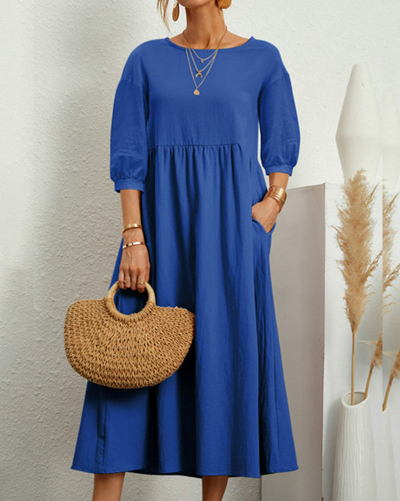 Luna Women's Maxi Dress | Cotton-Linen Blend, Elegant Fit 7