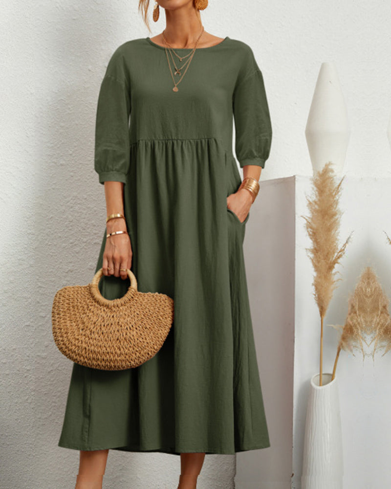 Luna Women's Maxi Dress | Cotton-Linen Blend, Elegant Fit 9