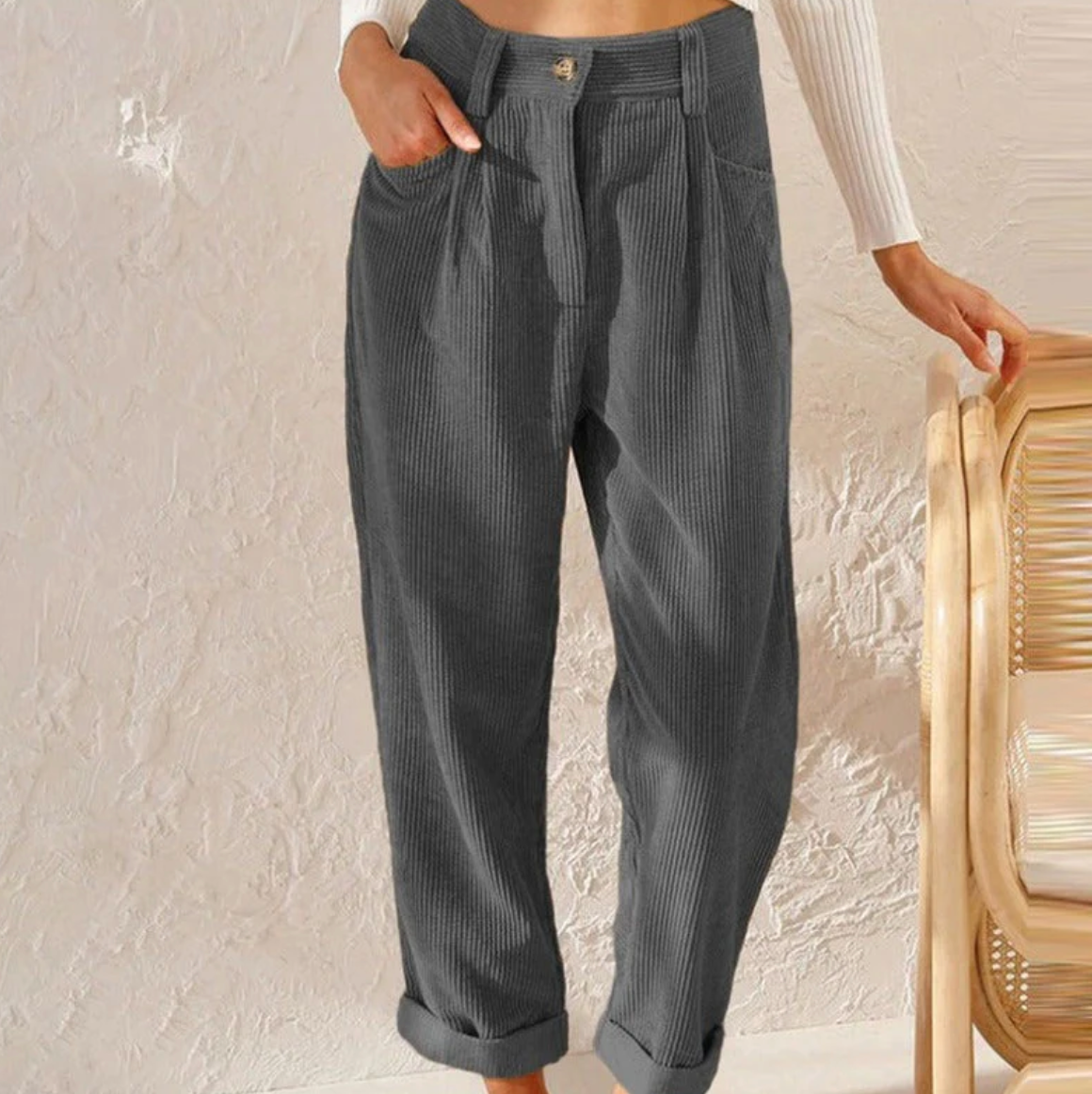 Mali Women's Trousers | Soft Corduroy, Casual Style 10