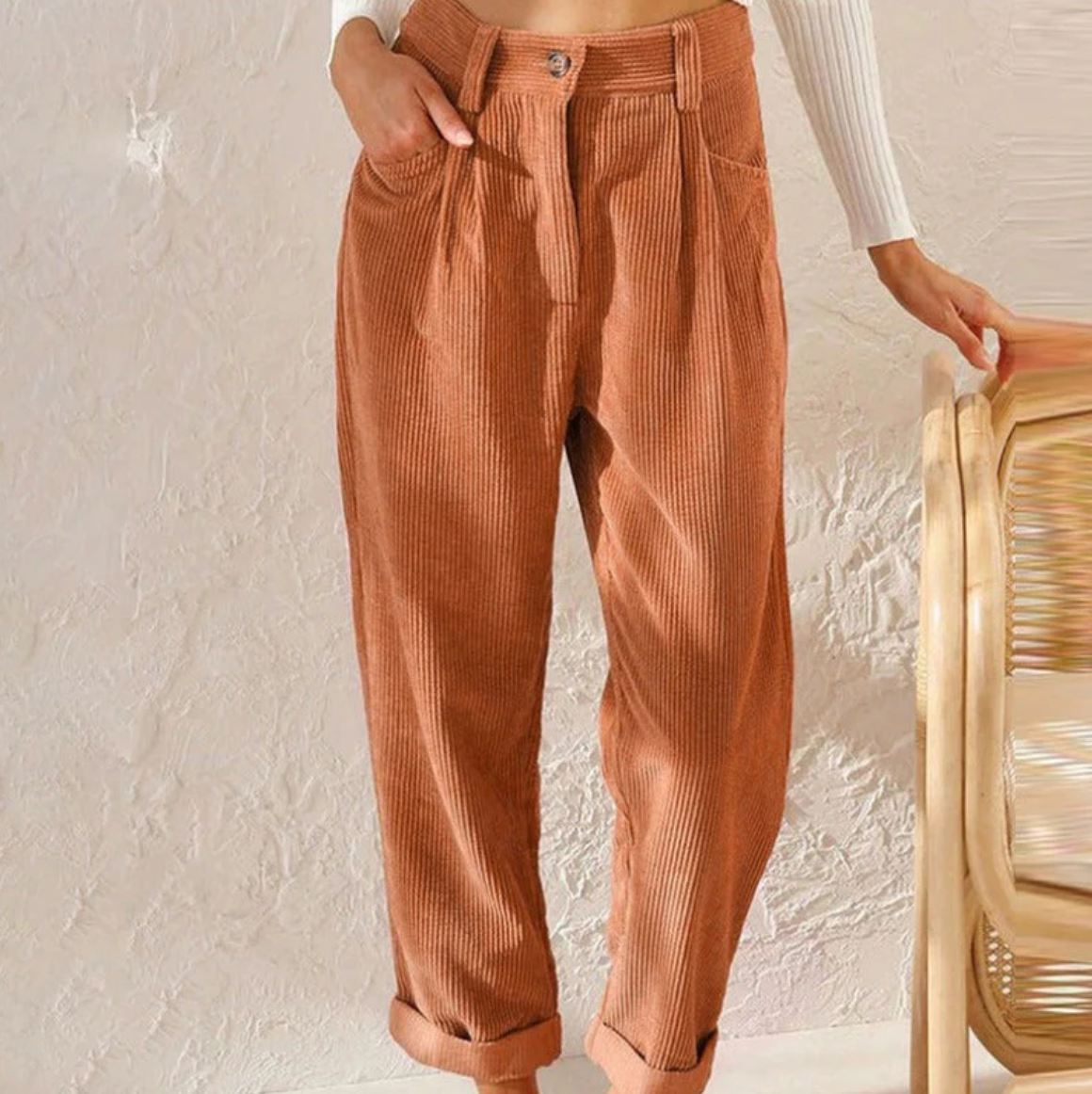 Mali Women's Trousers | Soft Corduroy, Casual Style 12