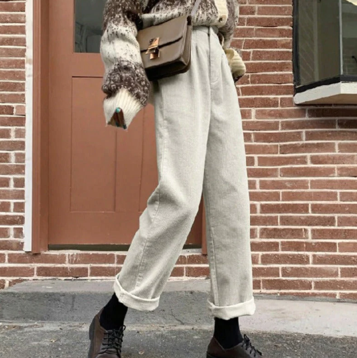 Mali Women's Trousers | Soft Corduroy, Casual Style 3