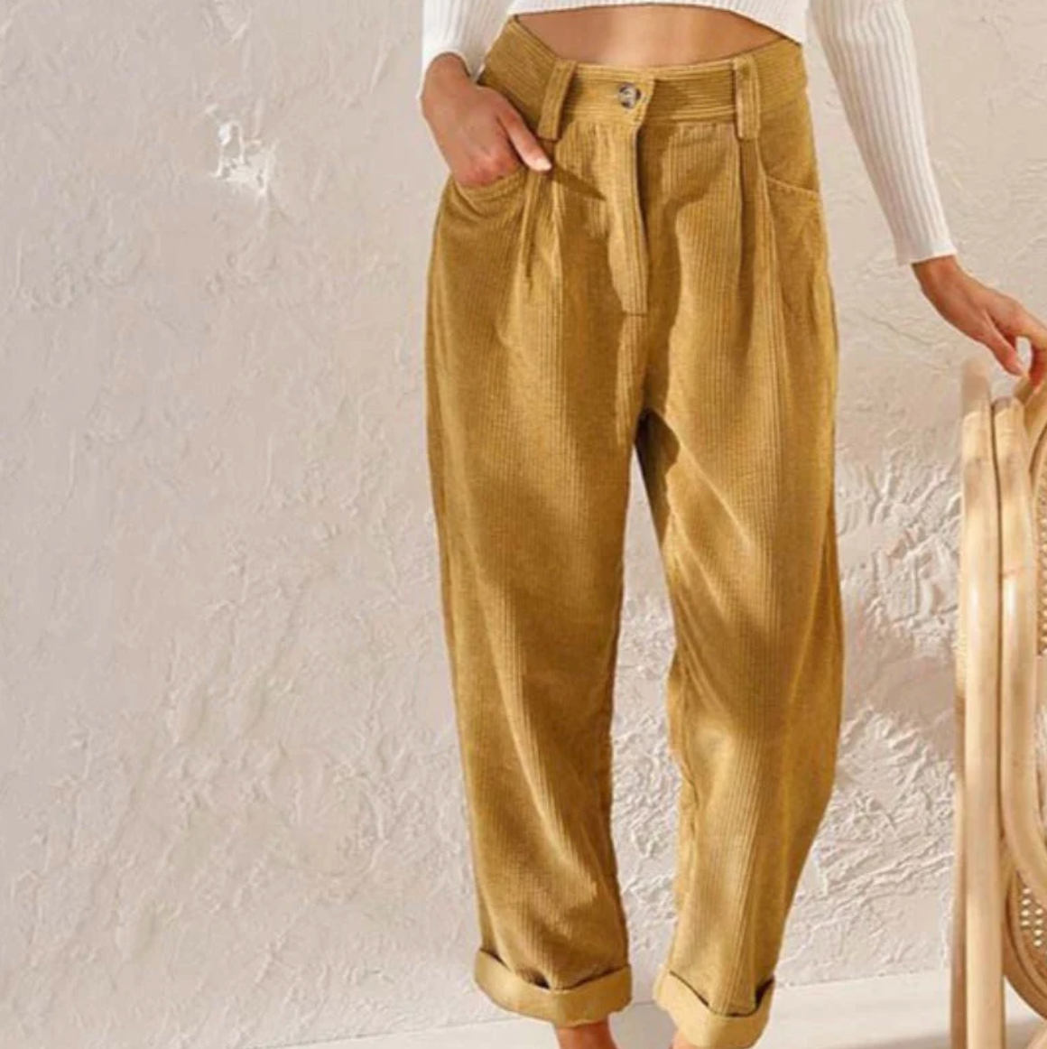 Mali Women's Trousers | Soft Corduroy, Casual Style 6