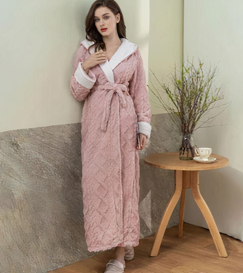 Mara Women's Fleece Bathrobe | Luxurious Warmth, Cozy Spa Robe 0