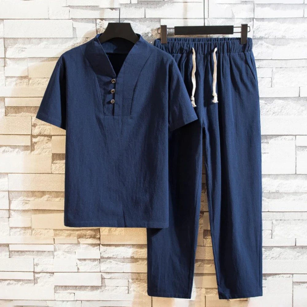 Maverick Men's Linen Set | Breathable Fabric, Chic Comfort 3