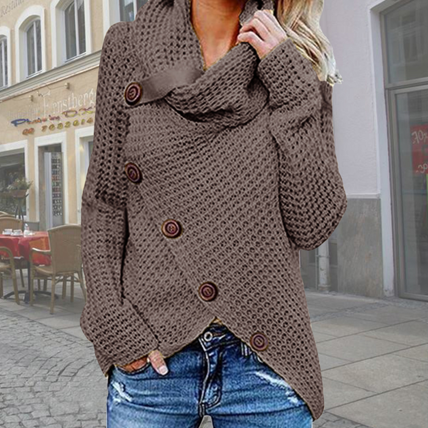 Maya Plus Size Turtleneck Sweater | Cozy Polyester-Cotton Blend 7
