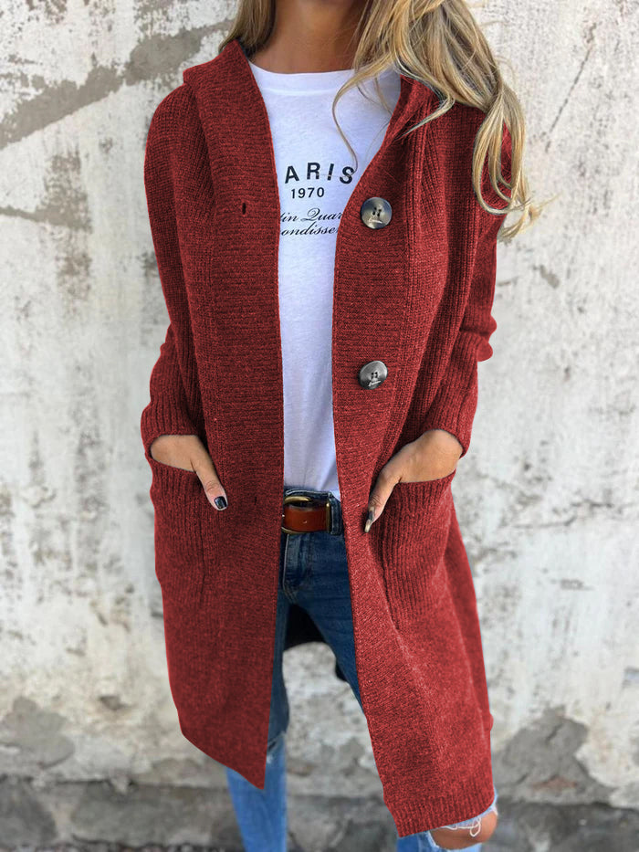 Maya Women's Long Cardigan | Cozy Knit with Hood, Elegant Design 6