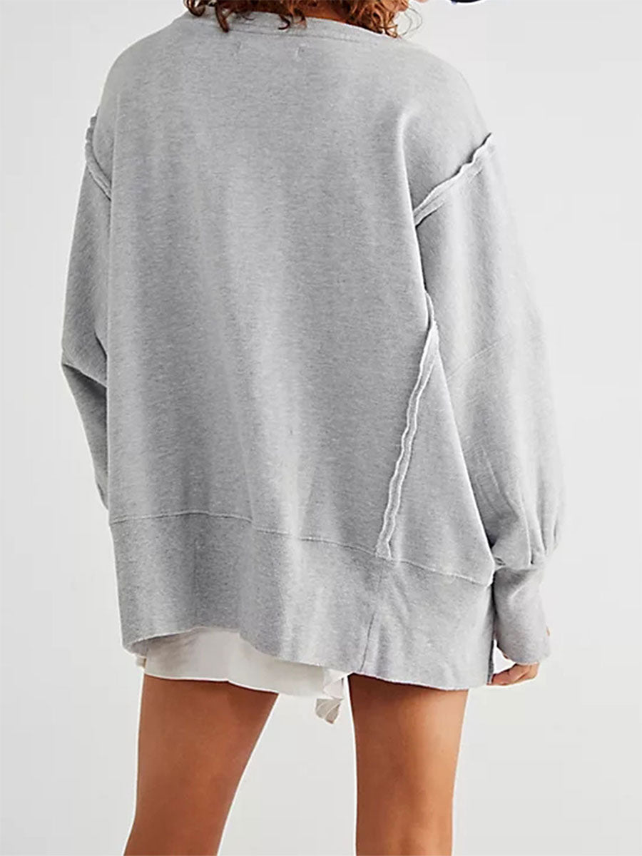 Mika Women's Oversized Sweatshirt | Soft Cotton Blend, Casual Style 10