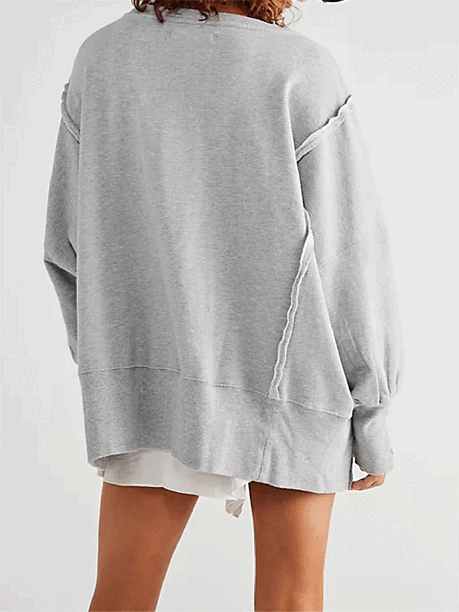 Mika Women's Oversized Sweatshirt | Soft Cotton Blend, Casual Style 11