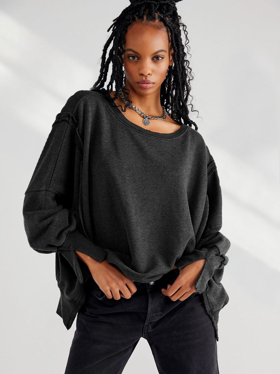 Mika Women's Oversized Sweatshirt | Soft Cotton Blend, Casual Style 6