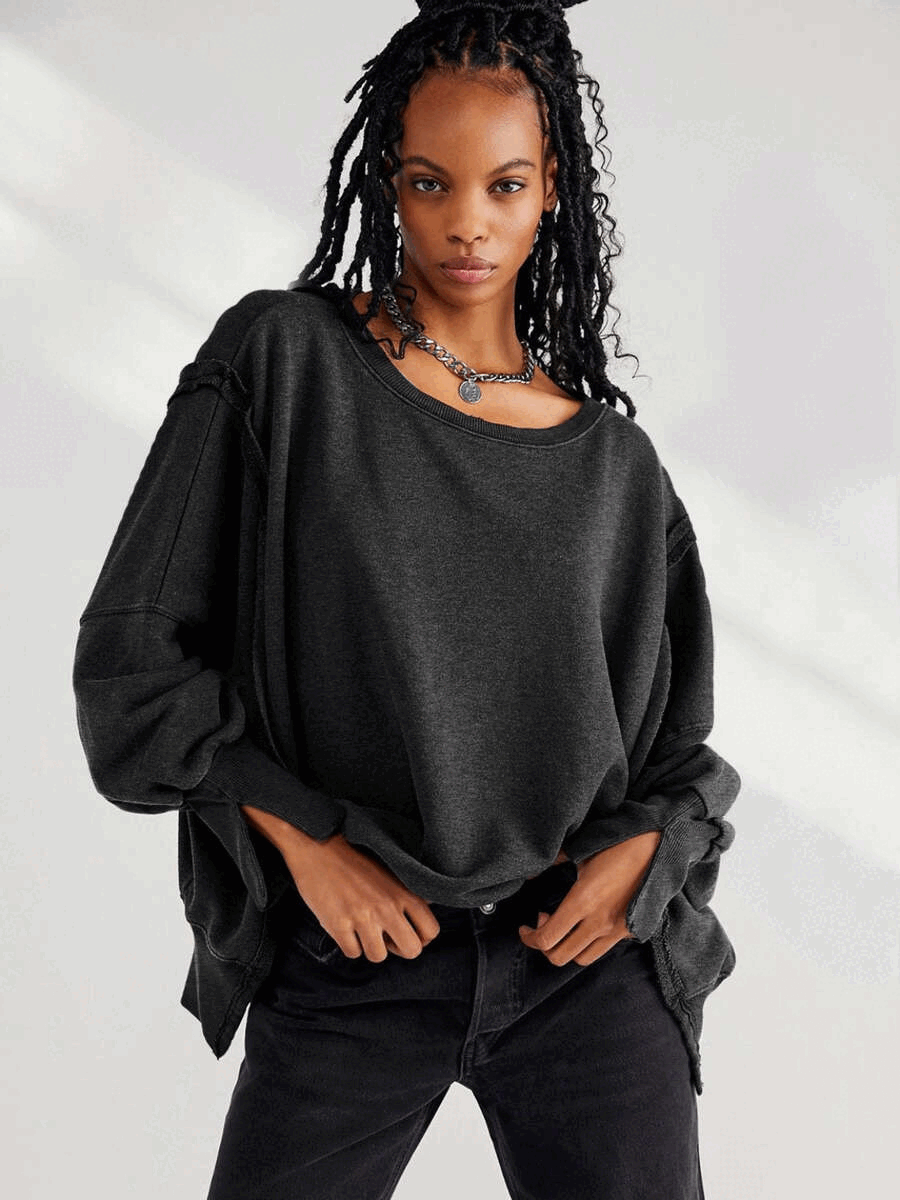 Mika Women's Oversized Sweatshirt | Soft Cotton Blend, Casual Style 8