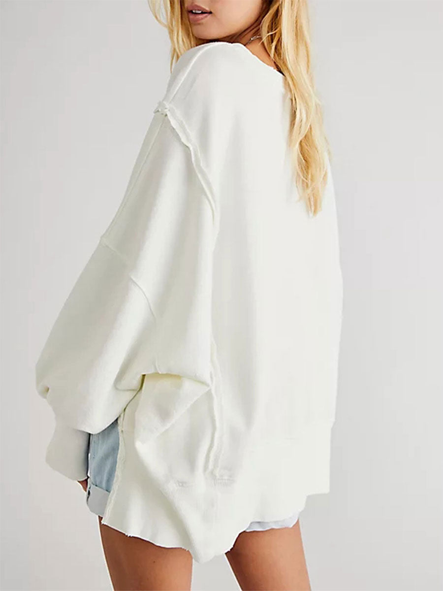 Mika Women's Oversized Sweatshirt | Soft Cotton Blend, Casual Style 9