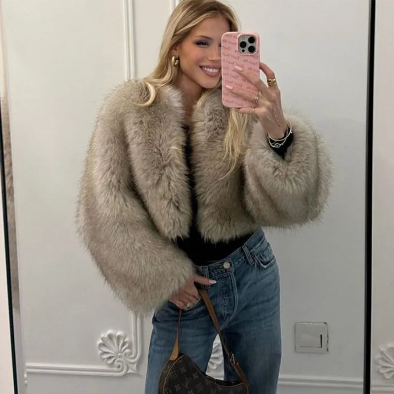 Mila Women's Jacket | Soft Faux Fur, Trendy Short Design 2