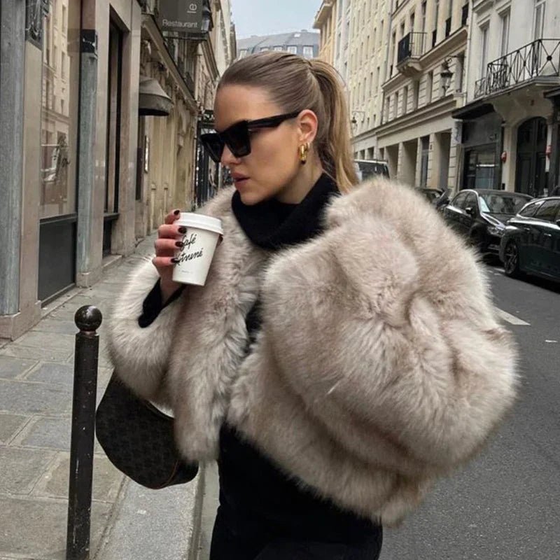 Mila Women's Jacket | Soft Faux Fur, Trendy Short Design 3