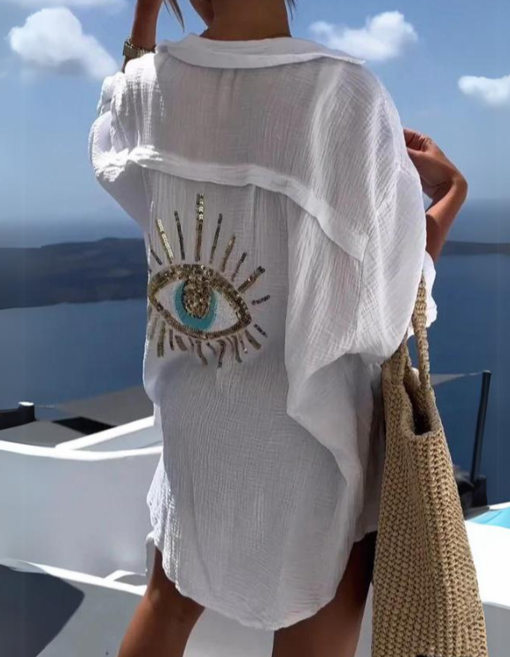 Mila Women's Shirt | Nazar Eye Print, Comfortable & Versatile 0