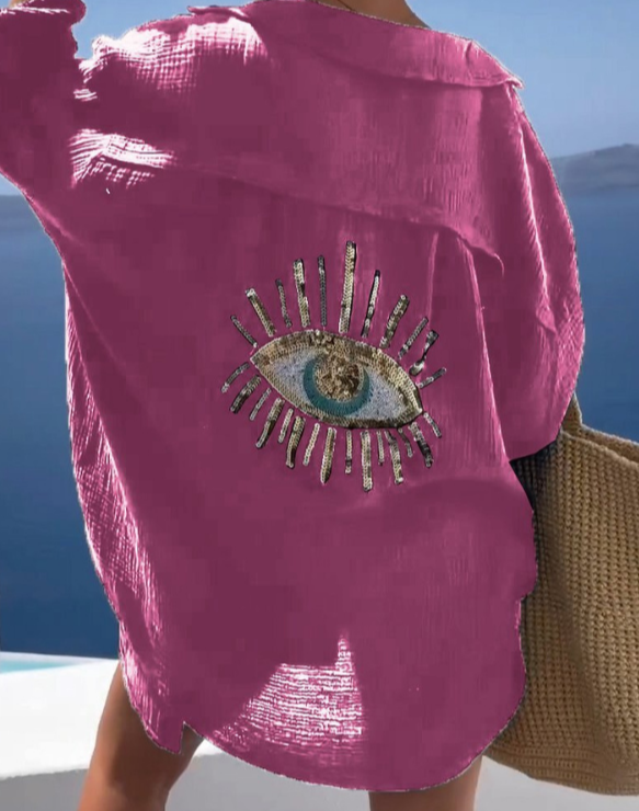 Mila Women's Shirt | Nazar Eye Print, Comfortable & Versatile 6