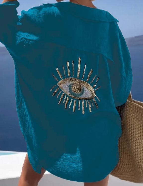 Mila Women's Shirt | Nazar Eye Print, Comfortable & Versatile 7