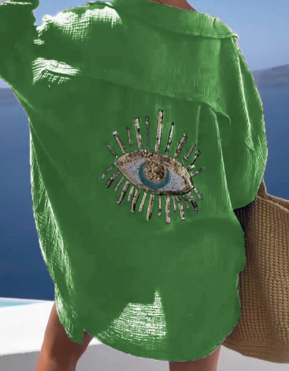 Mila Women's Shirt | Nazar Eye Print, Comfortable & Versatile 8