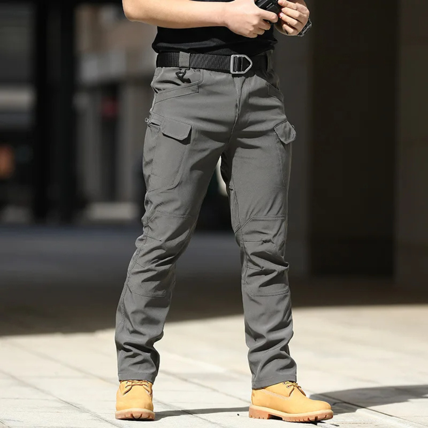 Milo Men's Cargo Trousers | Breathable Multi-Pocket Black Design 0