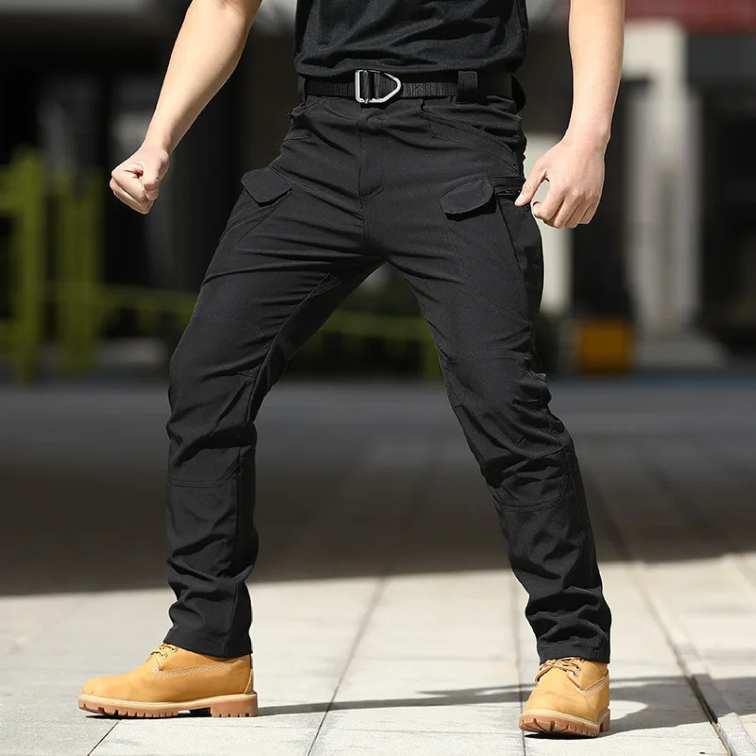 Milo Men's Cargo Trousers | Breathable Multi-Pocket Black Design 11