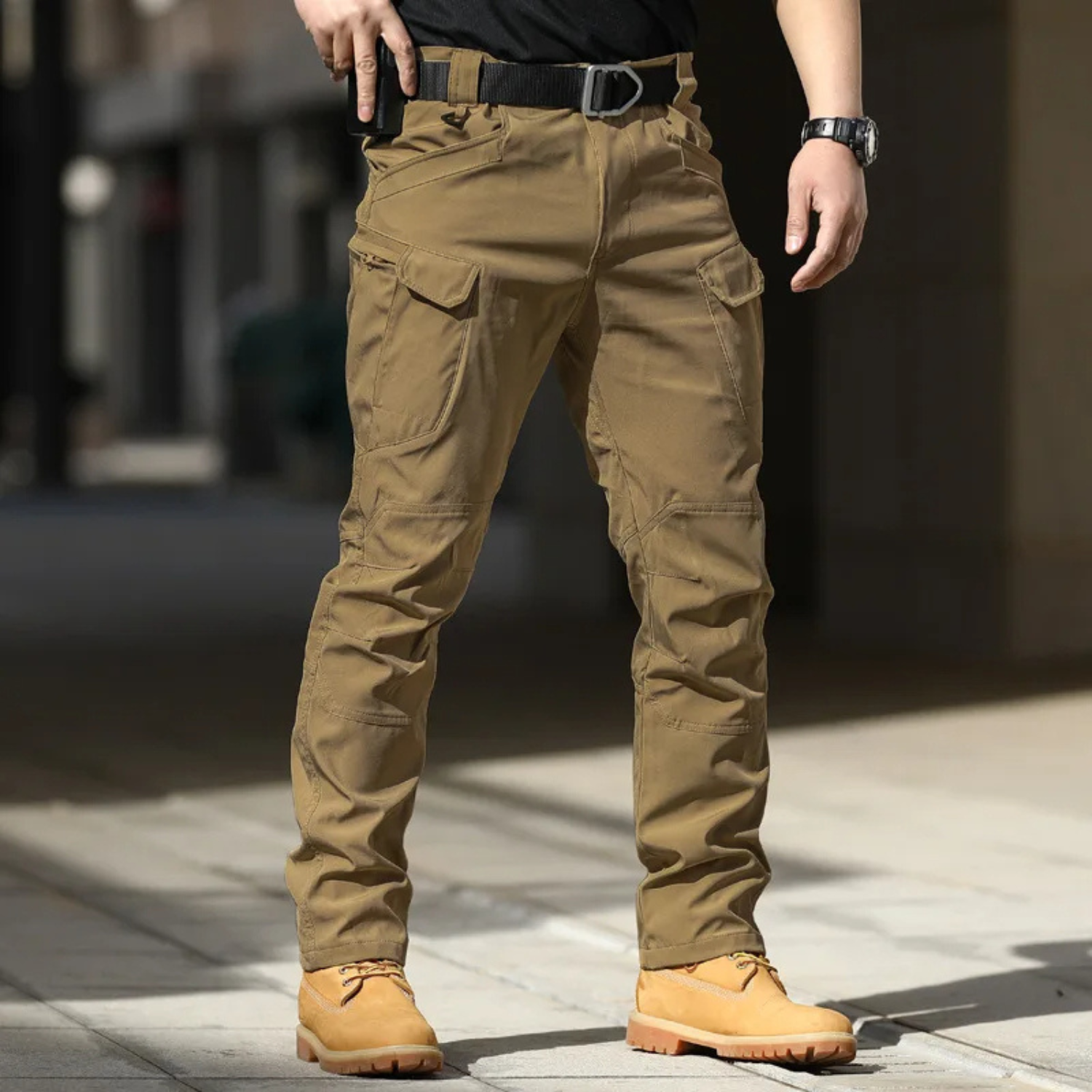 Milo Men's Cargo Trousers | Breathable Multi-Pocket Black Design 15