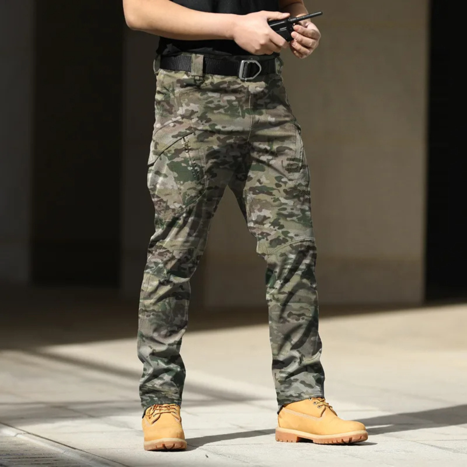 Milo Men's Cargo Trousers | Breathable Multi-Pocket Black Design 6