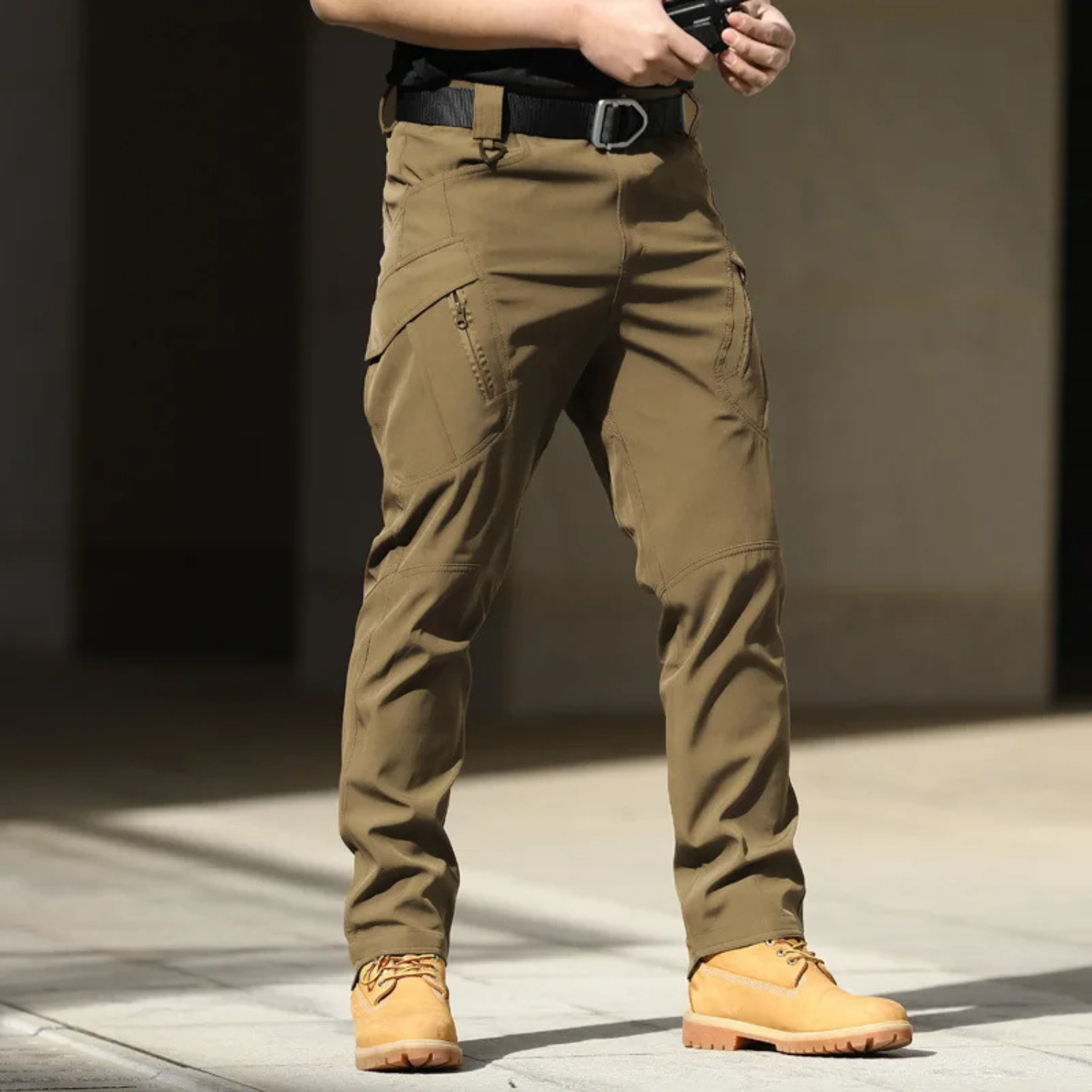 Milo Men's Cargo Trousers | Breathable Multi-Pocket Black Design 7