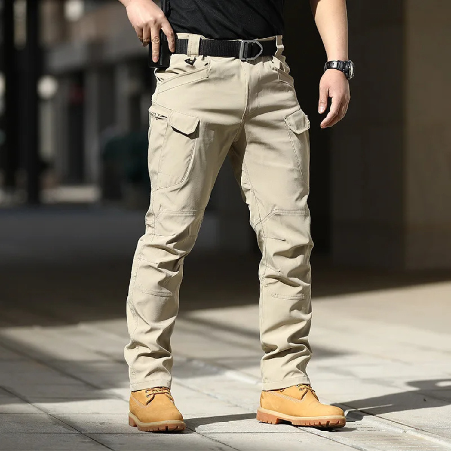 Milo Men's Cargo Trousers | Breathable Multi-Pocket Black Design 9