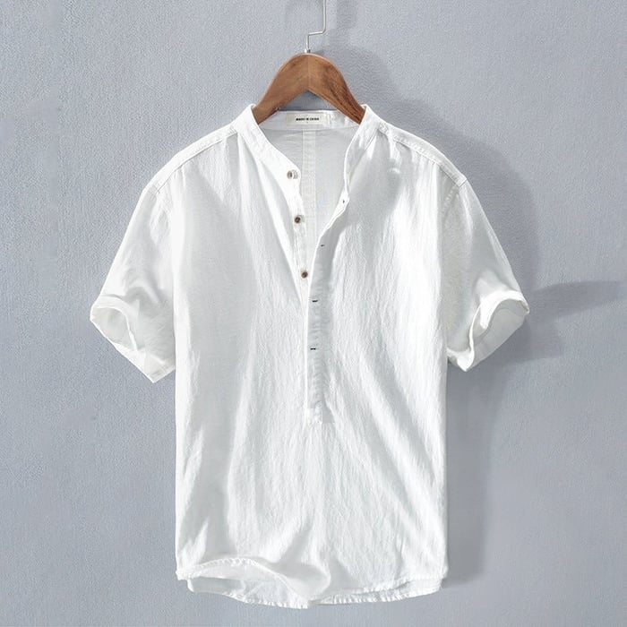 Milo Men's Short Sleeve Linen Shirt | Breathable Comfort, Relaxed Fit 0