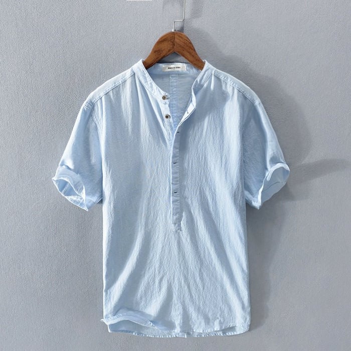 Milo Men's Short Sleeve Linen Shirt | Breathable Comfort, Relaxed Fit 1