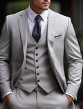 Milo Men's Suit | Light Gray 3-Piece Wedding Suit for Groomsmen 0