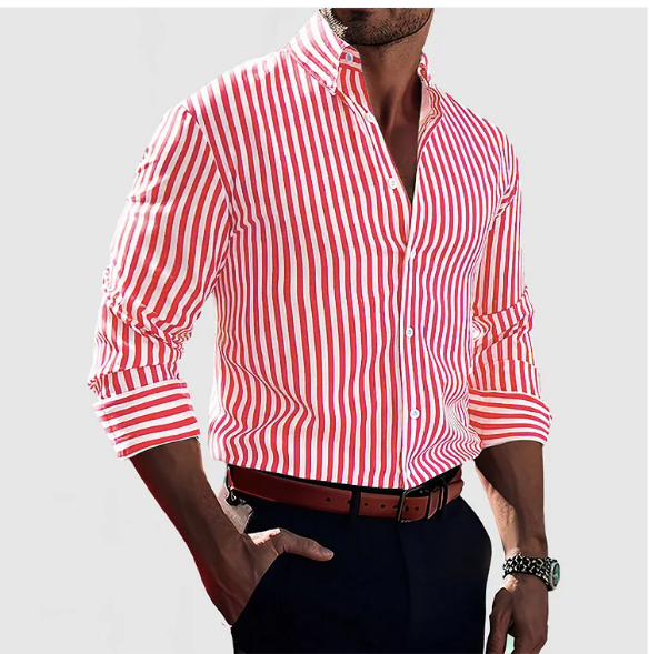 Nathano Men's Striped Shirt | Premium Cotton, Timeless Style 1