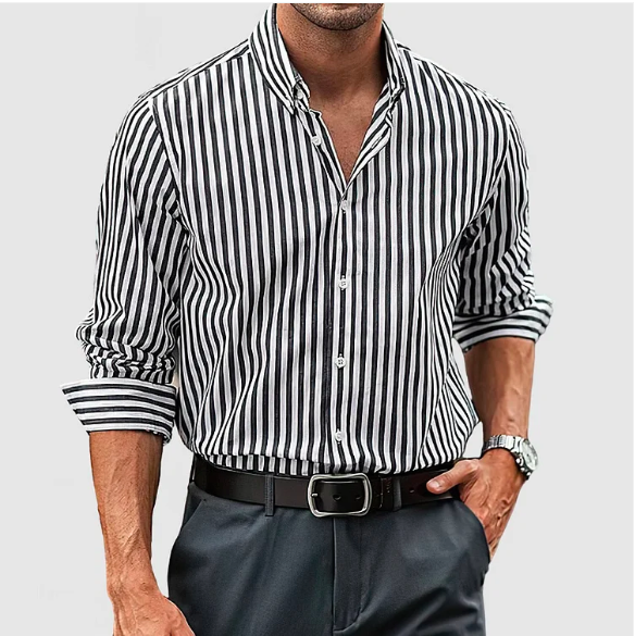 Nathano Men's Striped Shirt | Premium Cotton, Timeless Style 3