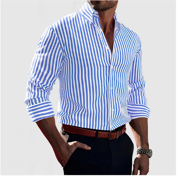 Nathano Men's Striped Shirt | Premium Cotton, Timeless Style 4