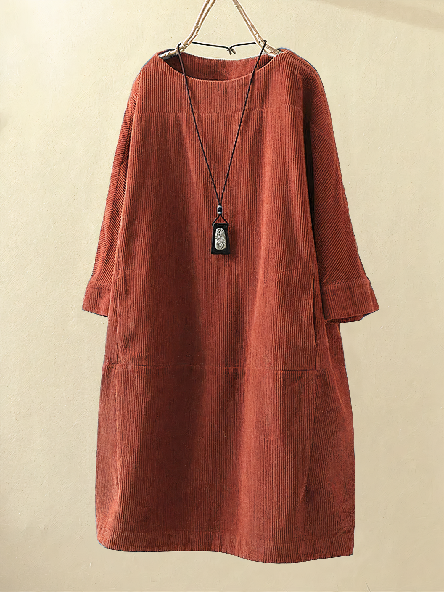Nina Women's A-Line Dress | Soft Corduroy Blend, Vintage Charm 2