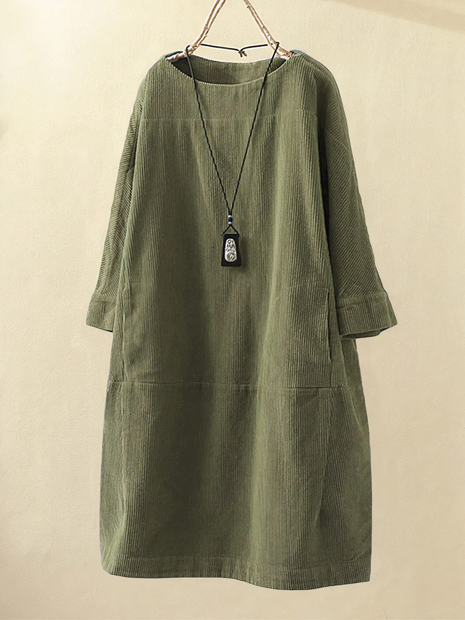 Nina Women's A-Line Dress | Soft Corduroy Blend, Vintage Charm 4