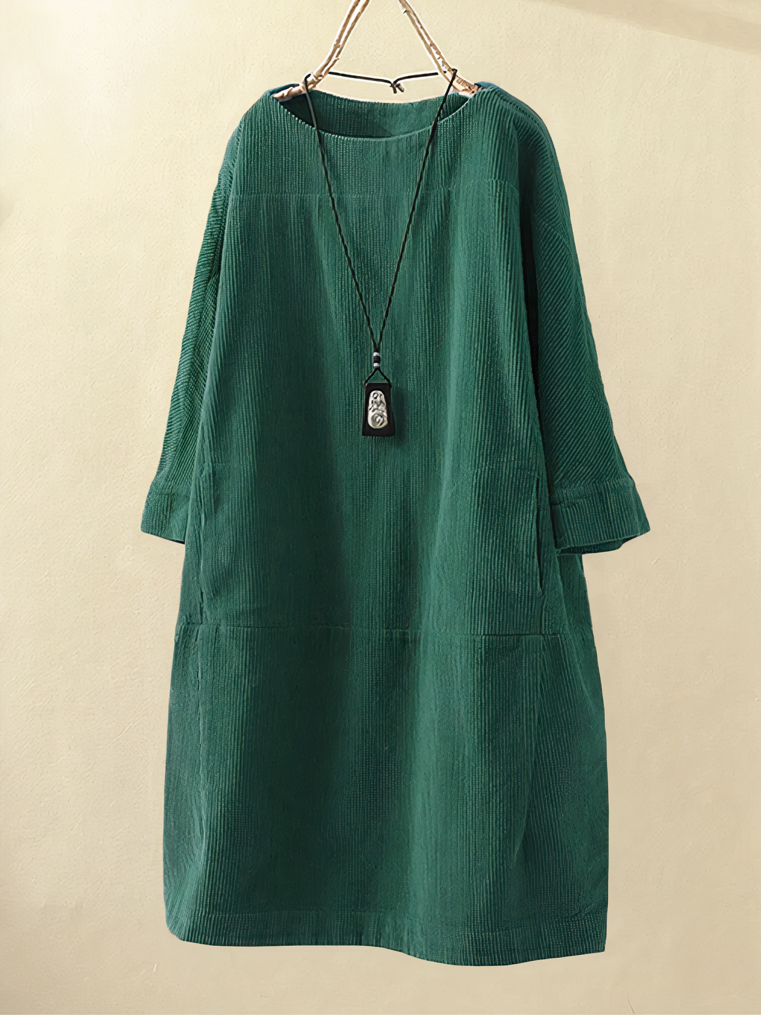 Nina Women's A-Line Dress | Soft Corduroy Blend, Vintage Charm 5