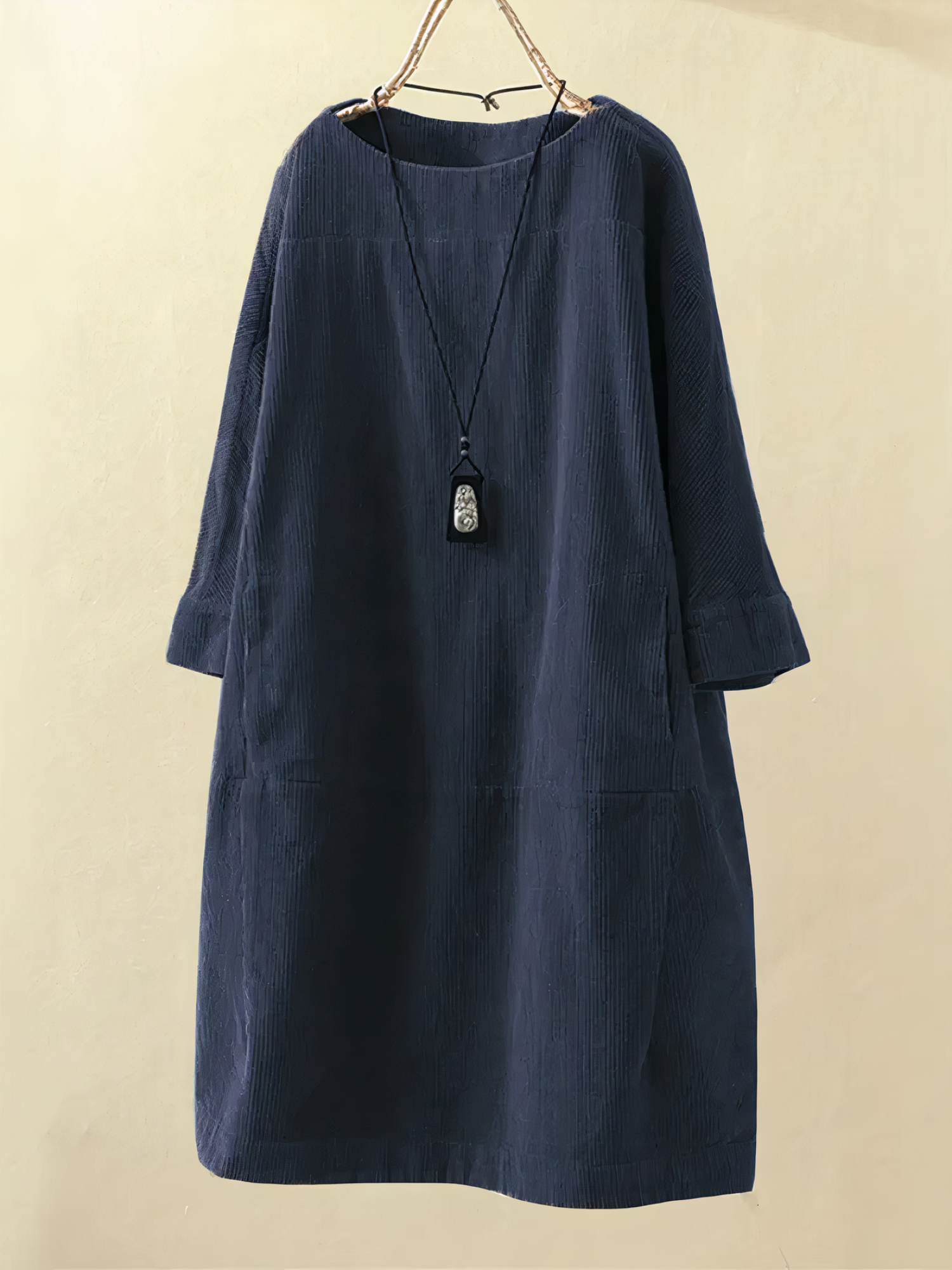 Nina Women's A-Line Dress | Soft Corduroy Blend, Vintage Charm 6