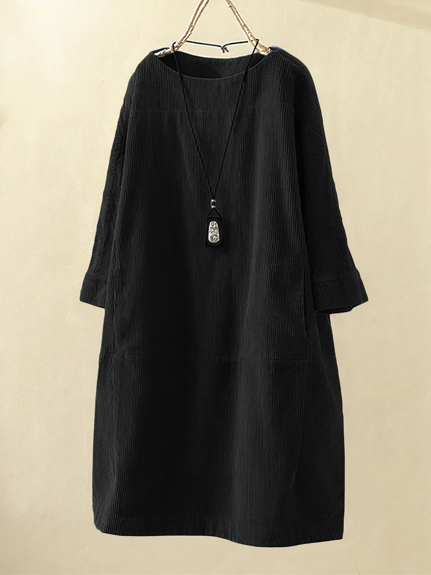 Nina Women's A-Line Dress | Soft Corduroy Blend, Vintage Charm 7