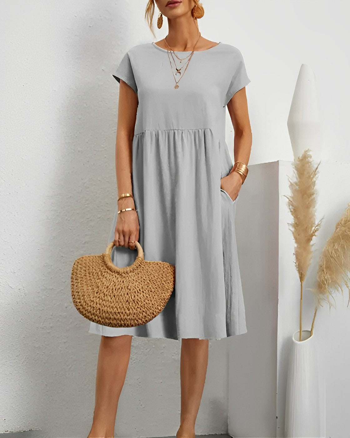 Nina Women's Summer Dress | Lightweight Cotton, Elegant Design 5