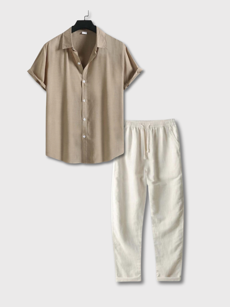 Oli Men's Summer Set | Premium Linen Blend, Relaxed Fit 0