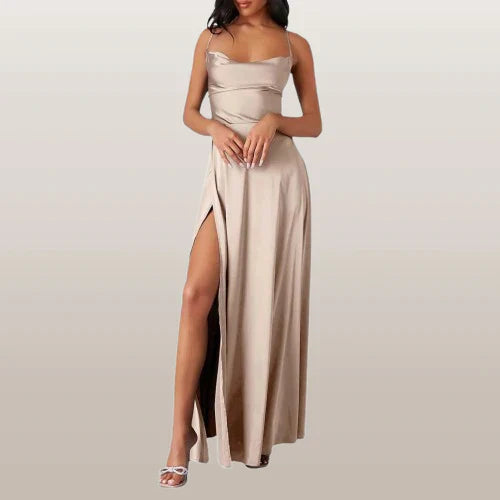 Olivia Women's Maxi Dress | Luxurious Satin, Elegant Silhouette 4