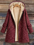 Rosemary Fleece-Lined Floral Hooded Coat
