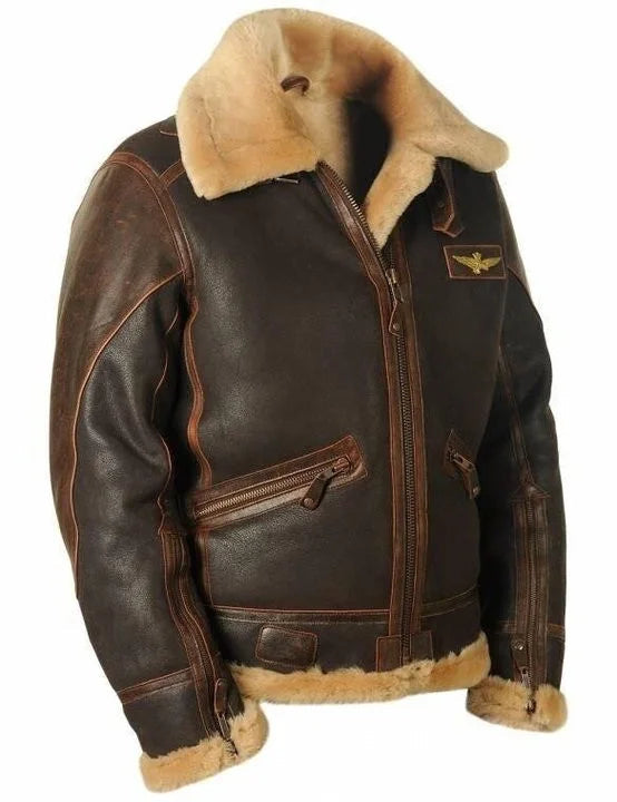 Owen Men's Sheepskin Pilot Jacket | Classic Vintage Style 2