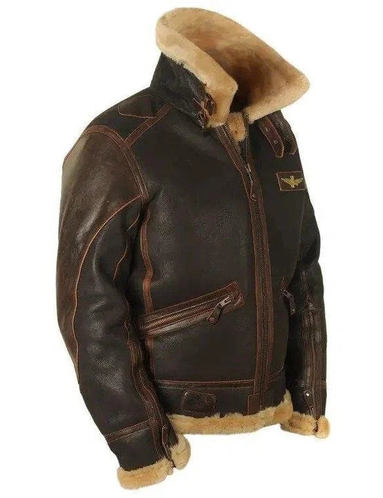Owen Men's Sheepskin Pilot Jacket | Classic Vintage Style 4