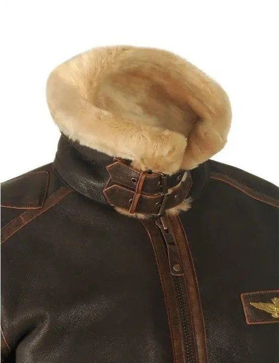 Owen Men's Sheepskin Pilot Jacket | Classic Vintage Style 5