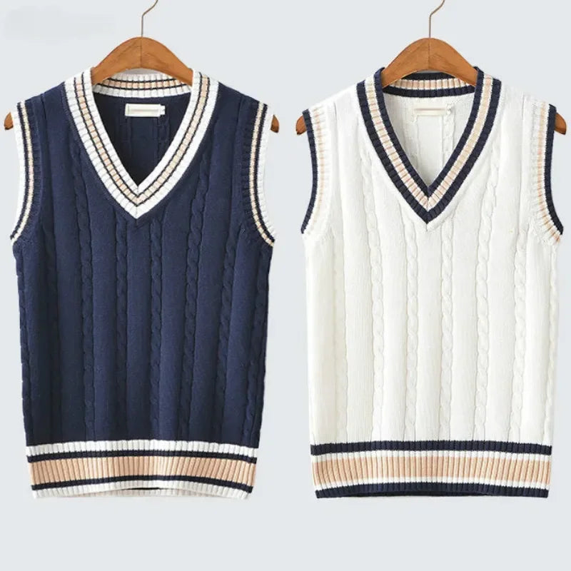 Owen Men's Sweater Vest | Retro V-Neck, Stylish Comfort 1