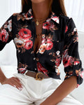 Pine Women's Blouse | Trendy Print, Long Sleeve Top 0