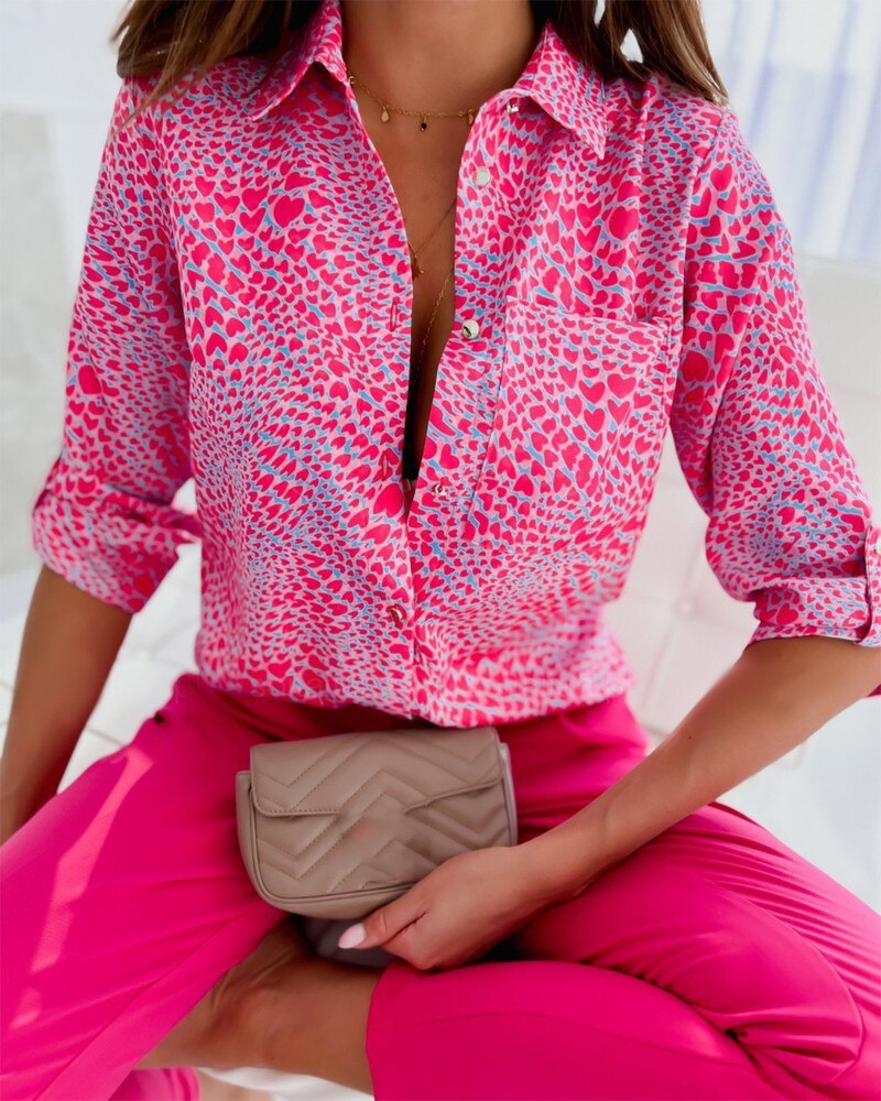 Pine Women's Blouse | Trendy Print, Long Sleeve Top 7