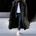 Polo Men's Wool Coat | Faux Fur Trim, Windproof Winter Overcoat 0