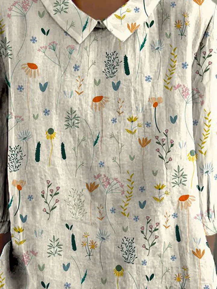 Raven Women's Blouse | Soft Pastel Wildflower Print, Summer Top 1